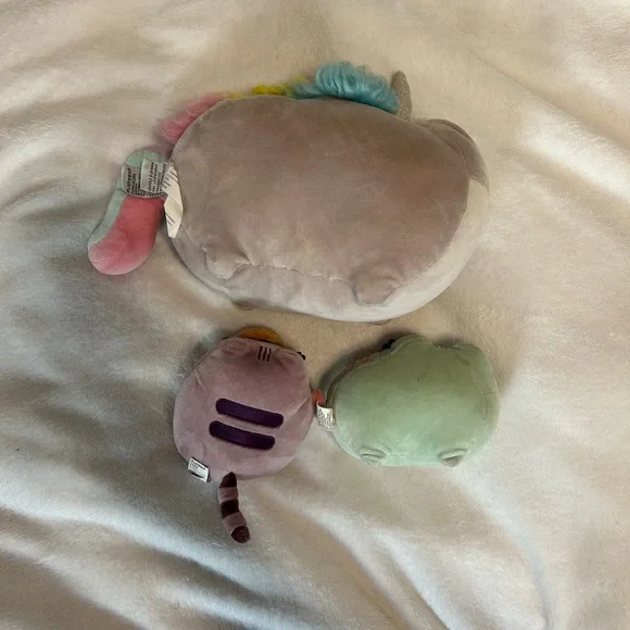 PUSHEEN bundle of 3, Unicorn, Green with Purple Heart and Halloween Plushes - Picture 2 of 9